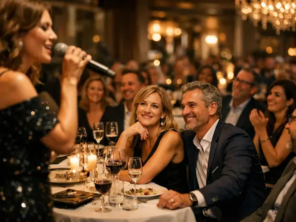 Espectáculo durante una cena de empresa